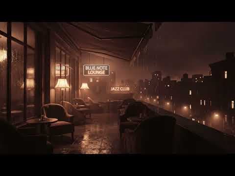 The Rainy Rooftop Lounge 1945 | Smooth City Jazz for Late Night Chill